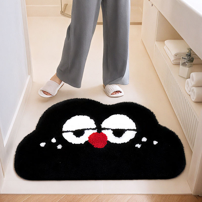 Absorbent Thickened Cashmere-like Foot Pad Wear-resistant Easy To Care Big Eye Clouds Bathroom Mats