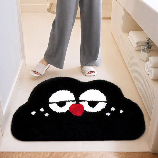 Absorbent Thickened Cashmere-like Foot Pad Wear-resistant Easy To Care Big Eye Clouds Bathroom Mats