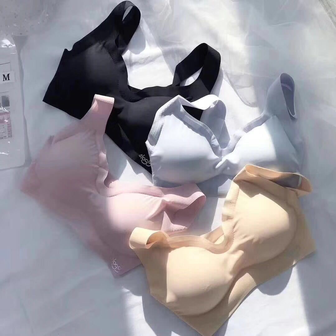 Japanese Ice Silk Thin Cooling Underwear Anti Wrinkle Seamless Underwear No Steel Ring Bra Sports Peace Of Mind Underwear