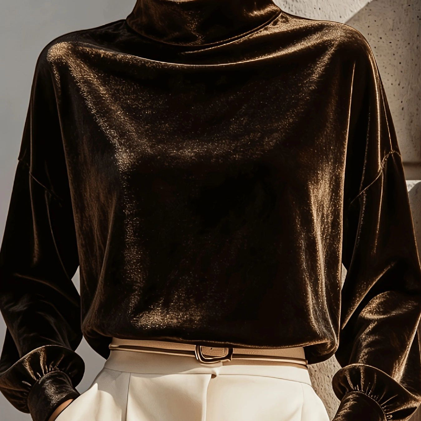 Loose-fitting Long-sleeved Turtleneck Casual Fashion Top