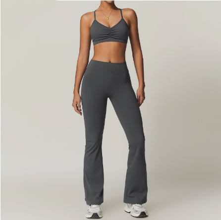 Beauty Back Yoga Clothes Suit Cargo Pocket Sports Suit High Waist Hip Lift Workout Clothes