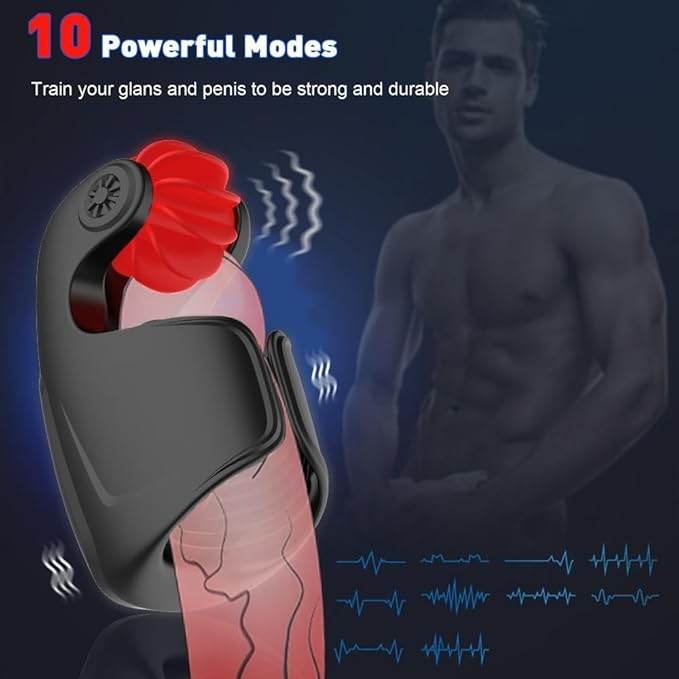 Male Masturbator- Penis- Training Vibrator, Tongue-Licking & 10 Vibrating Sex- Toy Male Stroker Trainer, Mens Penis- Trainer Masturbators Adult- Sex- Toys Men Gays
