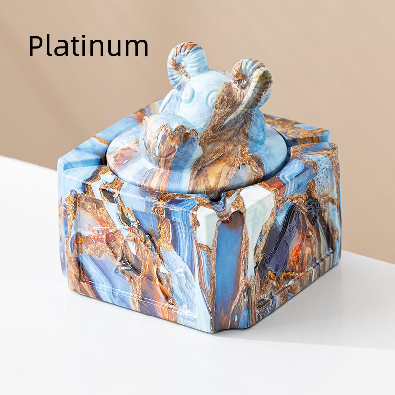 Ceramic Ashtray With Lid Home And Office Decoration