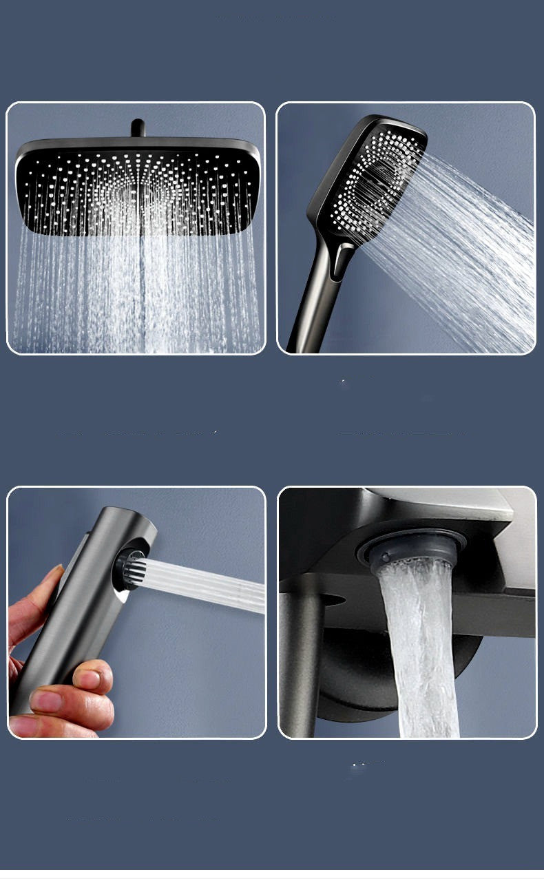 Modern All-copper Digital Display Thermostatic Cooling And Heating Booster Sprinkler Set