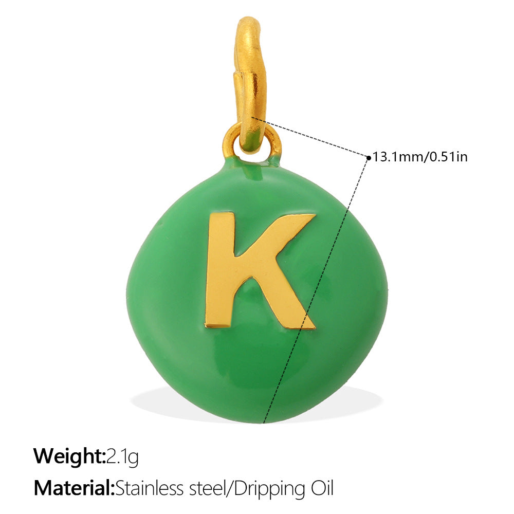 Dopamine Color Blending 26 Letter Bead Bead Pendant - Stainless Steel - Suitable For DIY Hand Chains And Necklaces Accessories