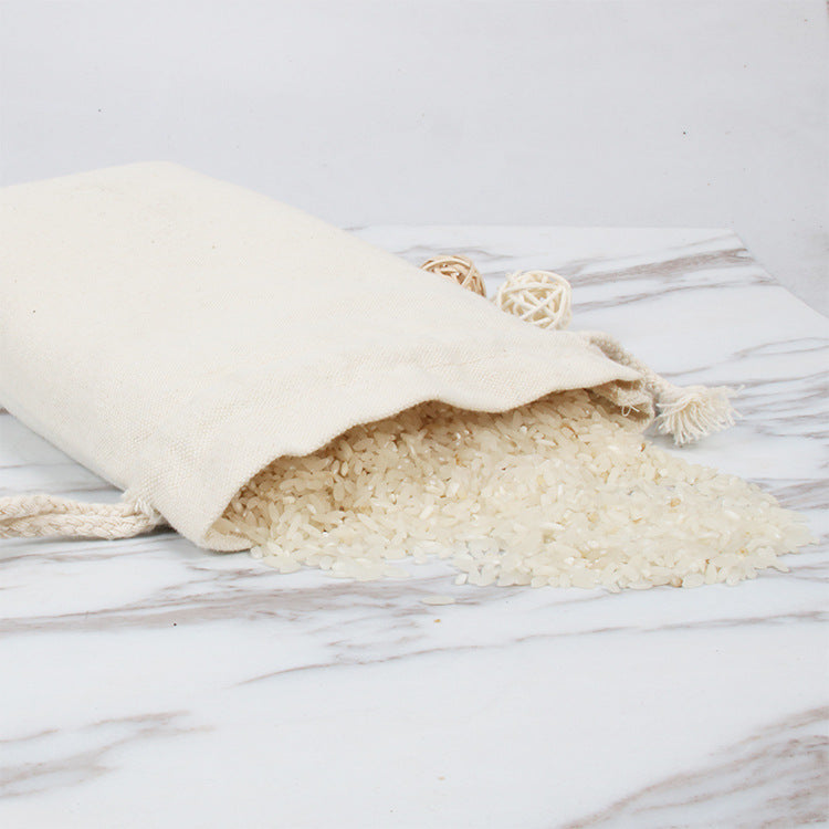 Canvas Drawstring Pouch Blank Tea Storage Bag