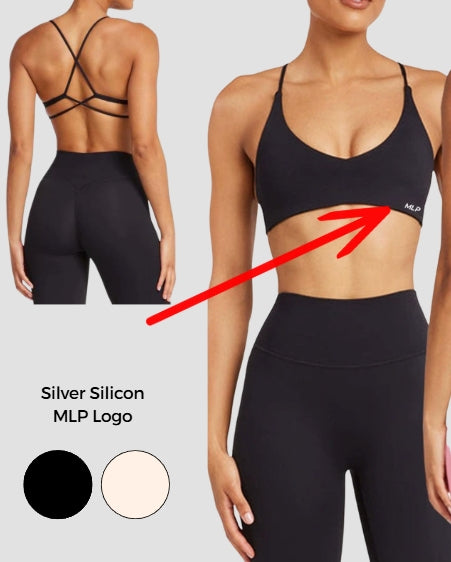 Beauty Back With Chest Pad Cross Spaghetti Strap Bra High Waist Fitness Pants