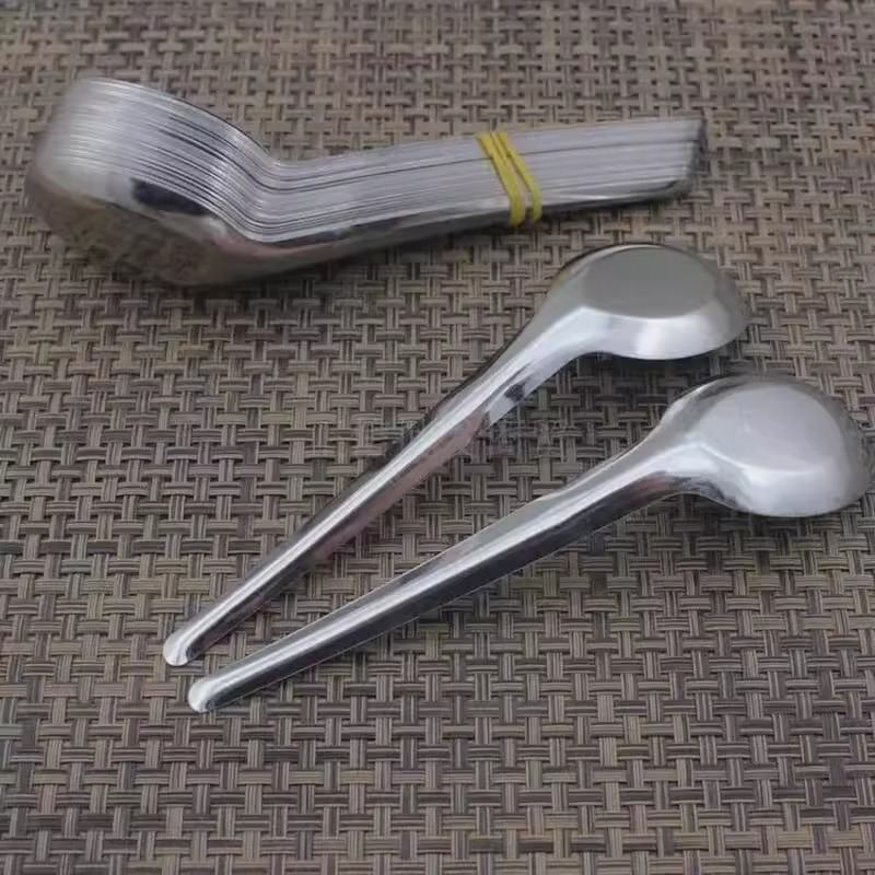 Thickened Orchid-patterned Flat-bottom Spoon Soup Spoon For Cafeterias And Fast-food Restaurants