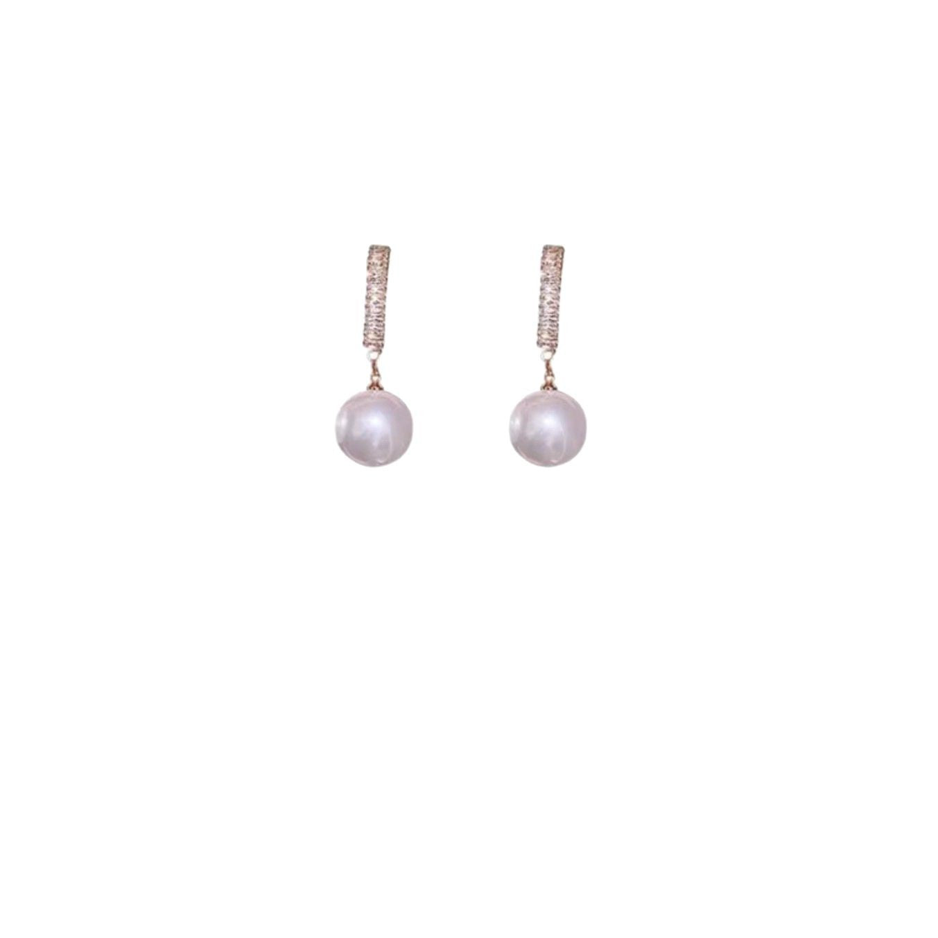 Korean-style Elegant Large Pearl Earrings For Women