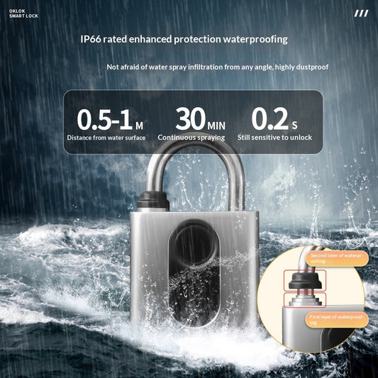 Smart Fingerprint Bluetooth Padlock For Dormitory Gyms