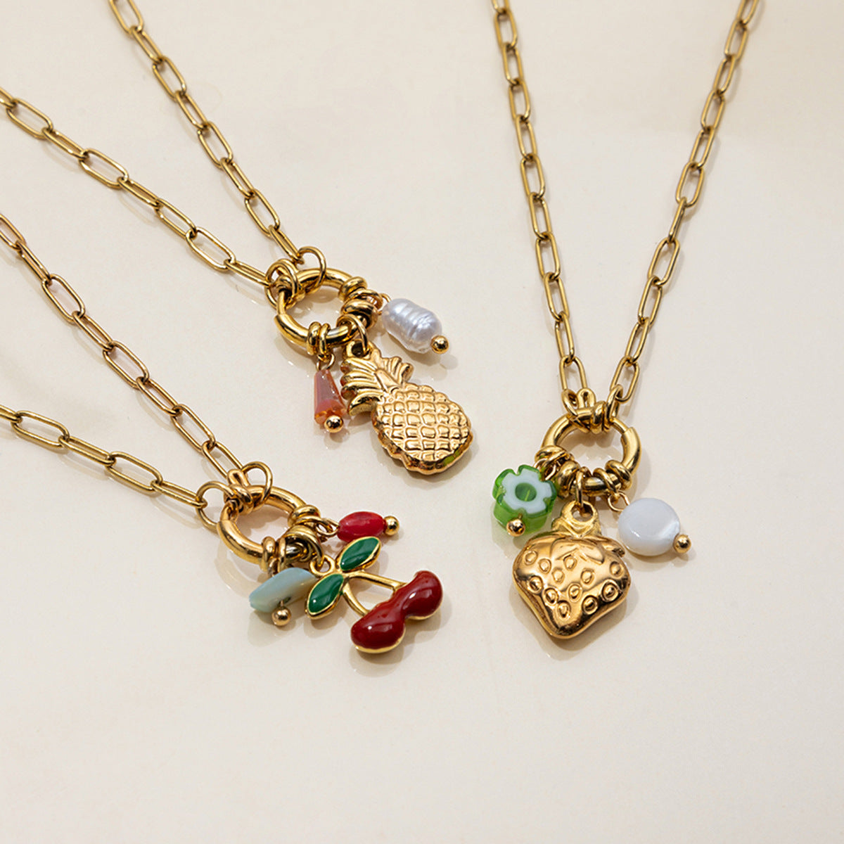 Stainless Steel Pearl Necklace Accessories High-grade Clavicle Chain Non-fading Titanium Steel Ornament