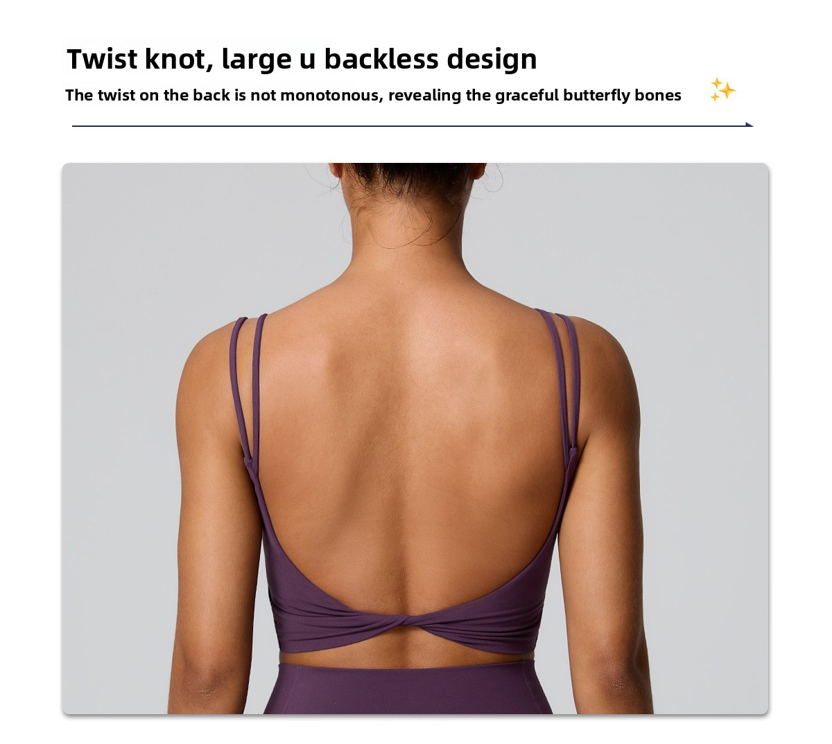 Sling Yoga Top With Open Back, Shockproof Sports Bra For Running, Fitness And Workout
