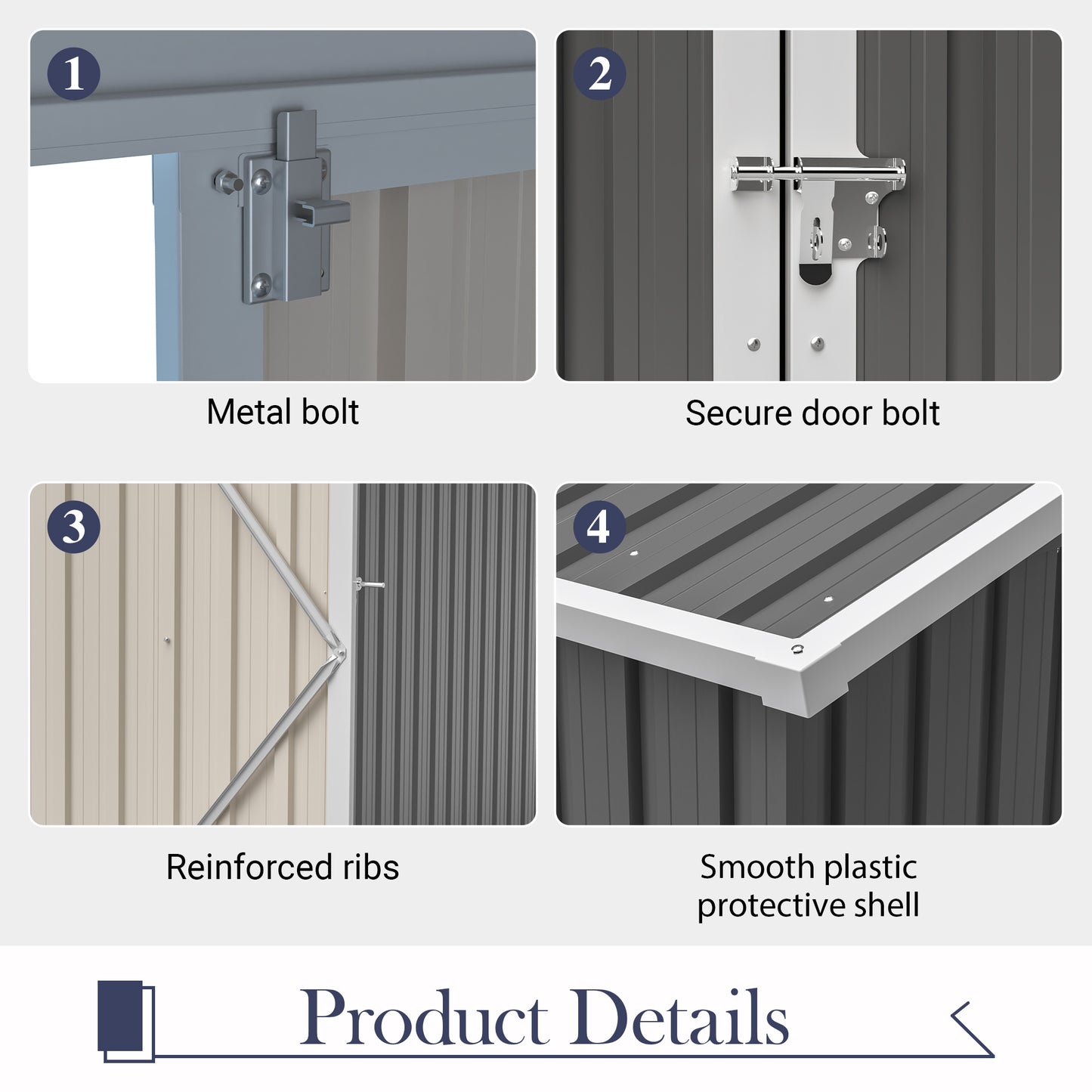 10 X4  Outdoor Metal Storage Shed For Garden Tools Lockable Door With Floor Frame