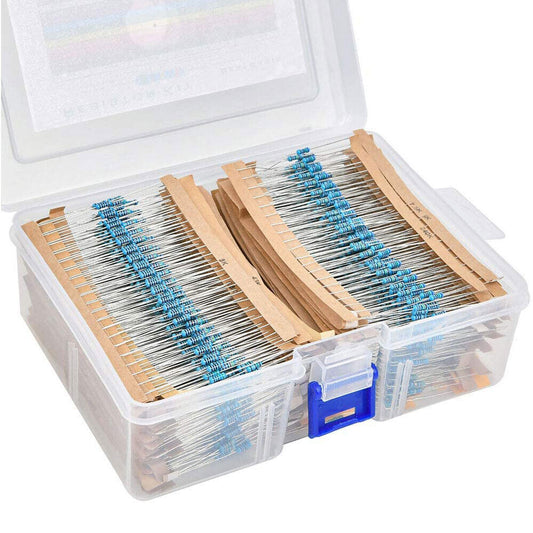2600pcs 1 Ohm - 10M Ohm 64 Values 1-4W Metal Film Resistors Assortment Kit Tools