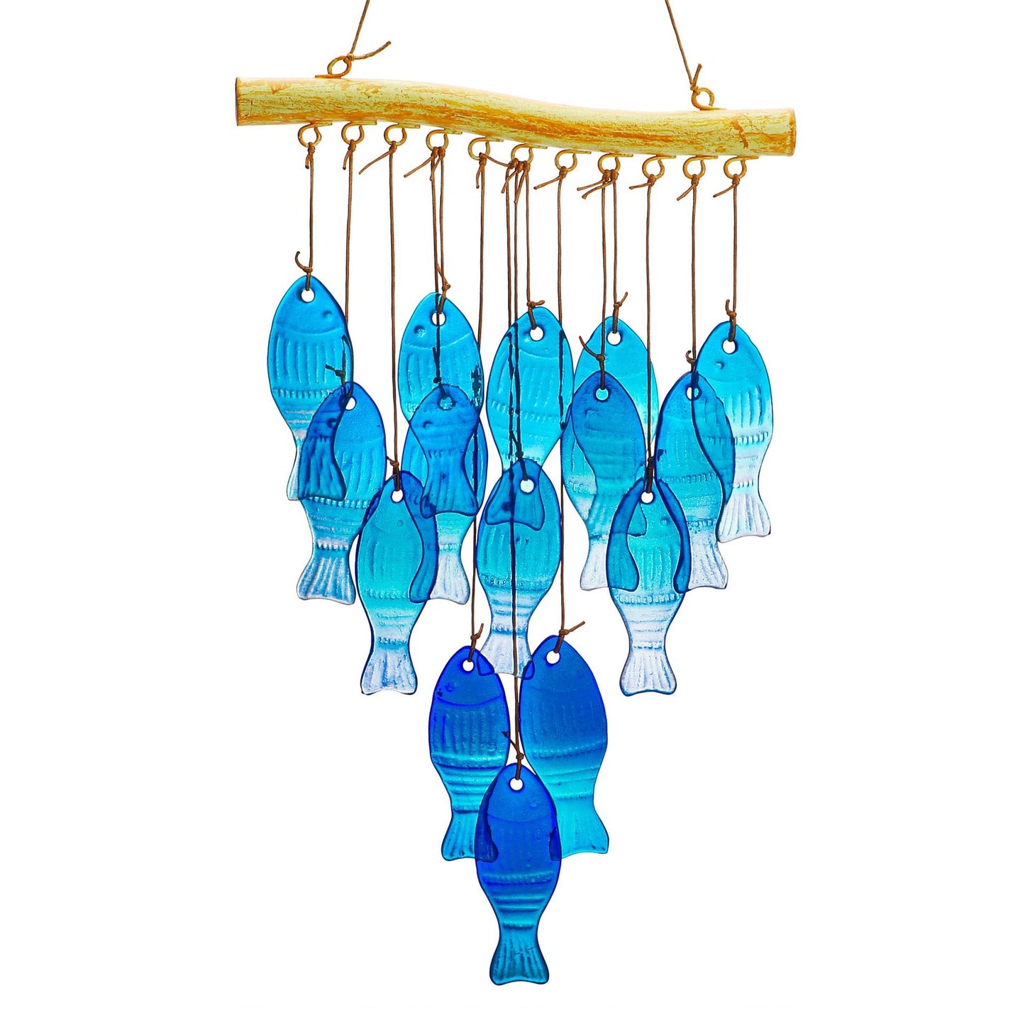 Blue Glass Wind Chime For Outdoor Beaches