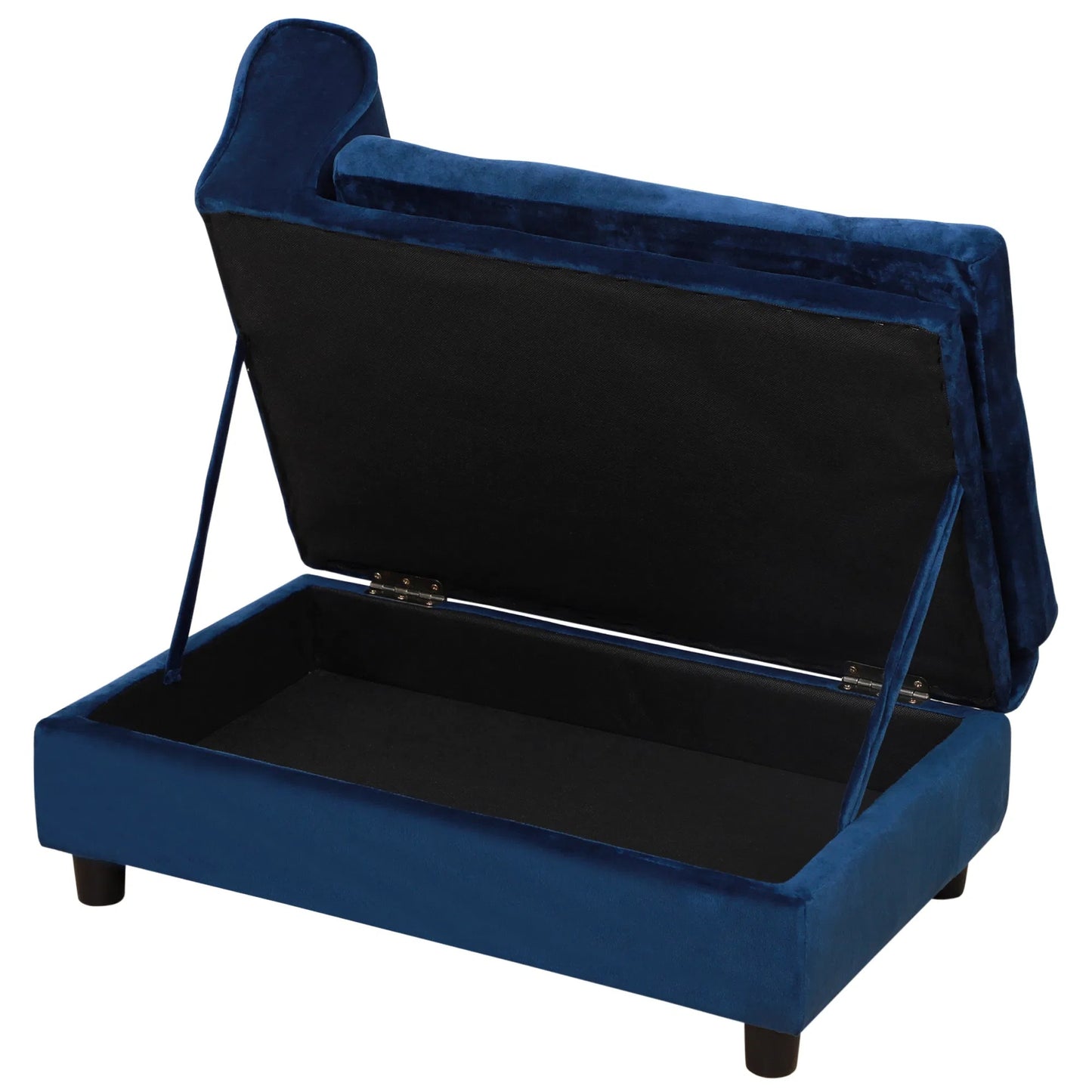 Pet Sofa Bed With Storage, Cushy Couch For Cats And Small Dogs, Soft Foam Couch, Modern Pet Furniture, Blue