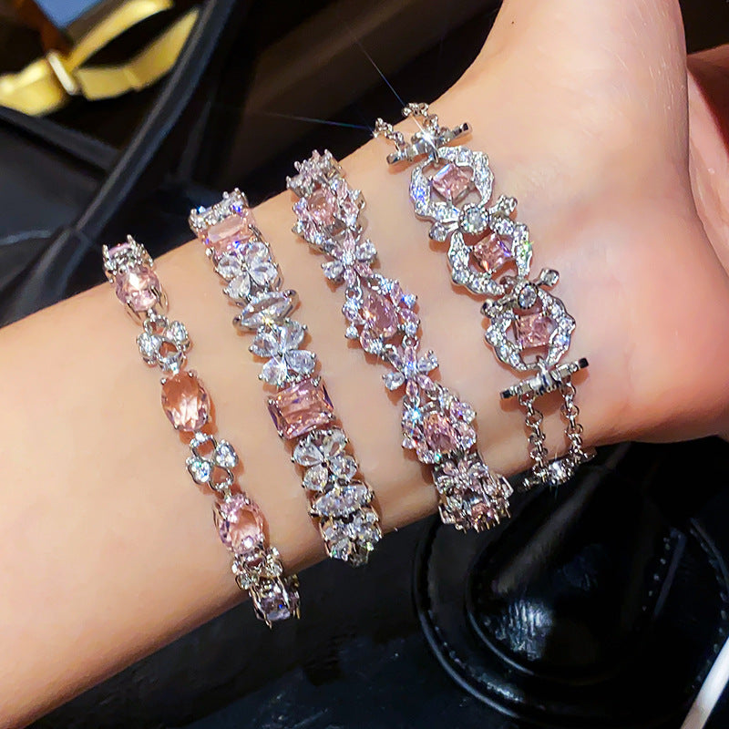 Parisian Style Oval Zirconia Bangle Gift Box Included Elegant Bracelet Perfect Present