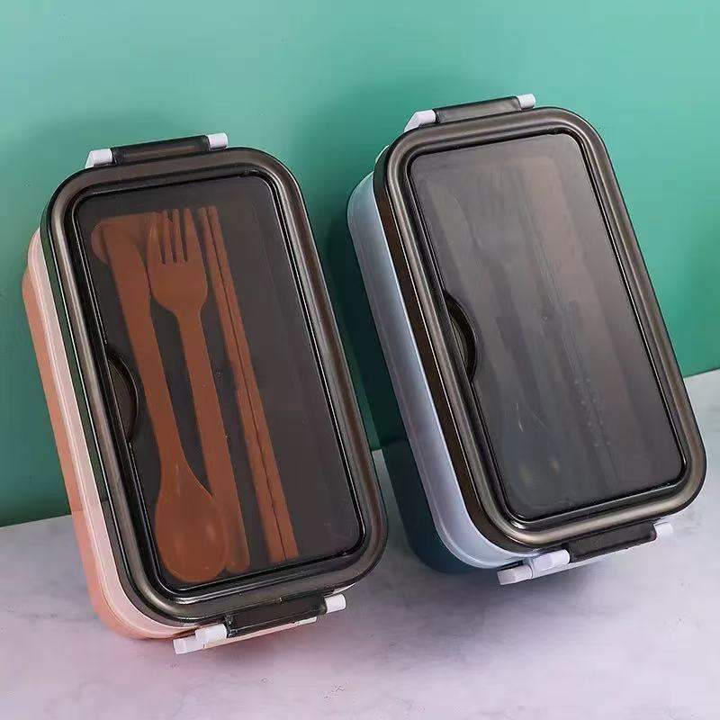 Double-layer Lunch Box, Japanese-style Compartments Lunch Box With Tableware, Student And Office Worker Sealed Bento Box, Lunch Box Can Be Printed With Logo