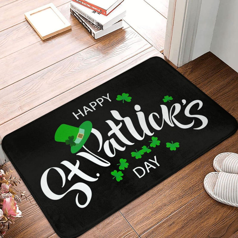 St Patrick's Day Door Entrance Decoration Non-slip Easy-care Foot Mat