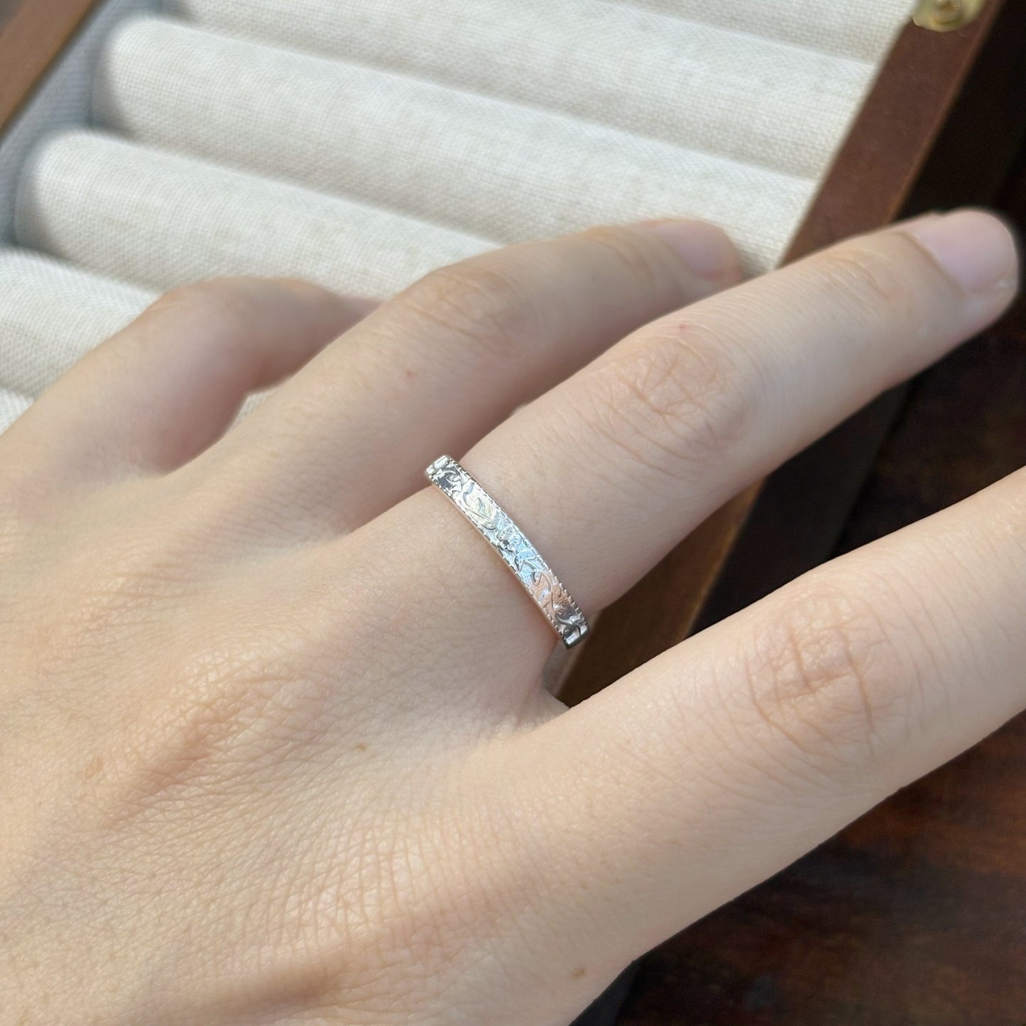 1pc 999 Sterling Silver Engraved Scrollwork Band Ring, Retro & Traditional Chinese Style, Perfect For Daily, Dating & Gifting, Ideal Valentine's Gift