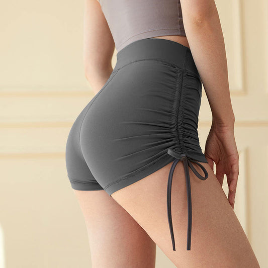 Women's Fashion Solid Color High Waist Hip Lift Fitness Three Points Yoga Pants