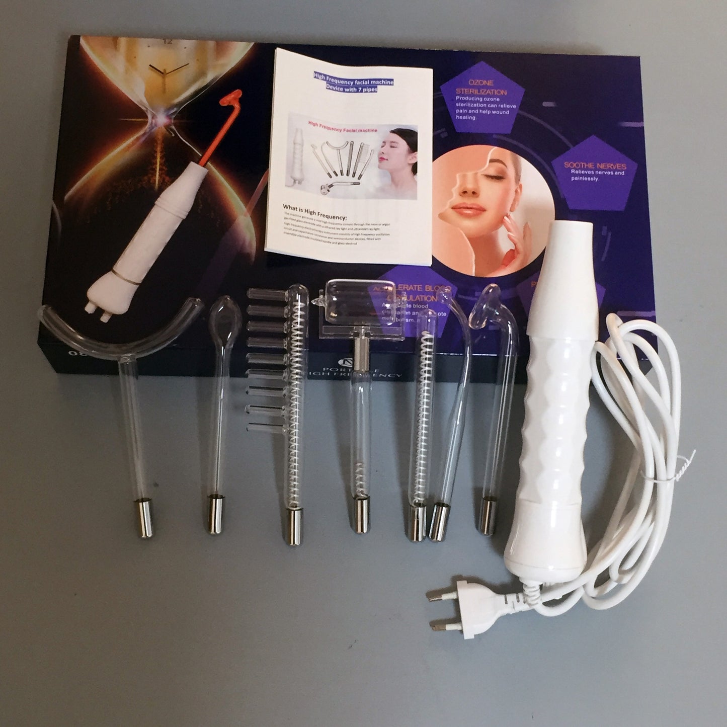 High Frequency Seven-in-one Electrotherapy Rod Red Light Purple Light Beauty Instrument