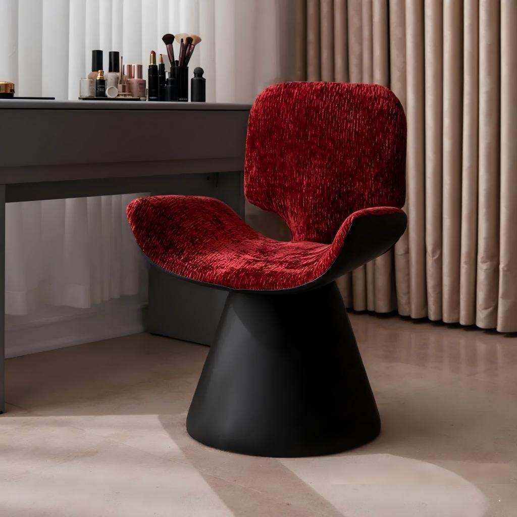 Light Luxury Dressing Stool, Bedroom Dressing Stool, 360  Swivel Chair, Red Black Home Dressing Room, Women's Dressing Table Swivel Chair