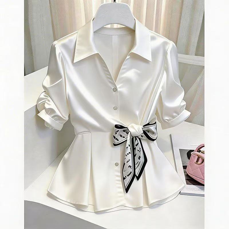Waist-cinching Figure-flattering Shirt With A High-fashion Vibe