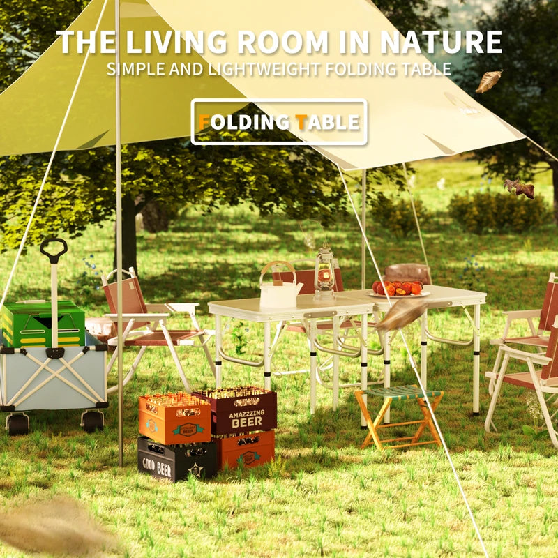 Folding Picnic Table Outdoor,Folding Computer Table, For Homework Compact Handy Camping Table Garden Party BBQ