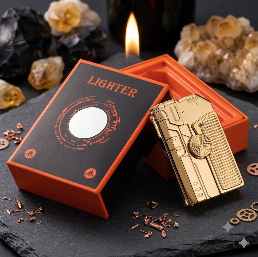 Butane Free-2-in-1 Fidget Spinner Gun Lighter Foldable Transformer Metal Lighter Red Laser Windproof Novelty EDC Gadget Gift For Men