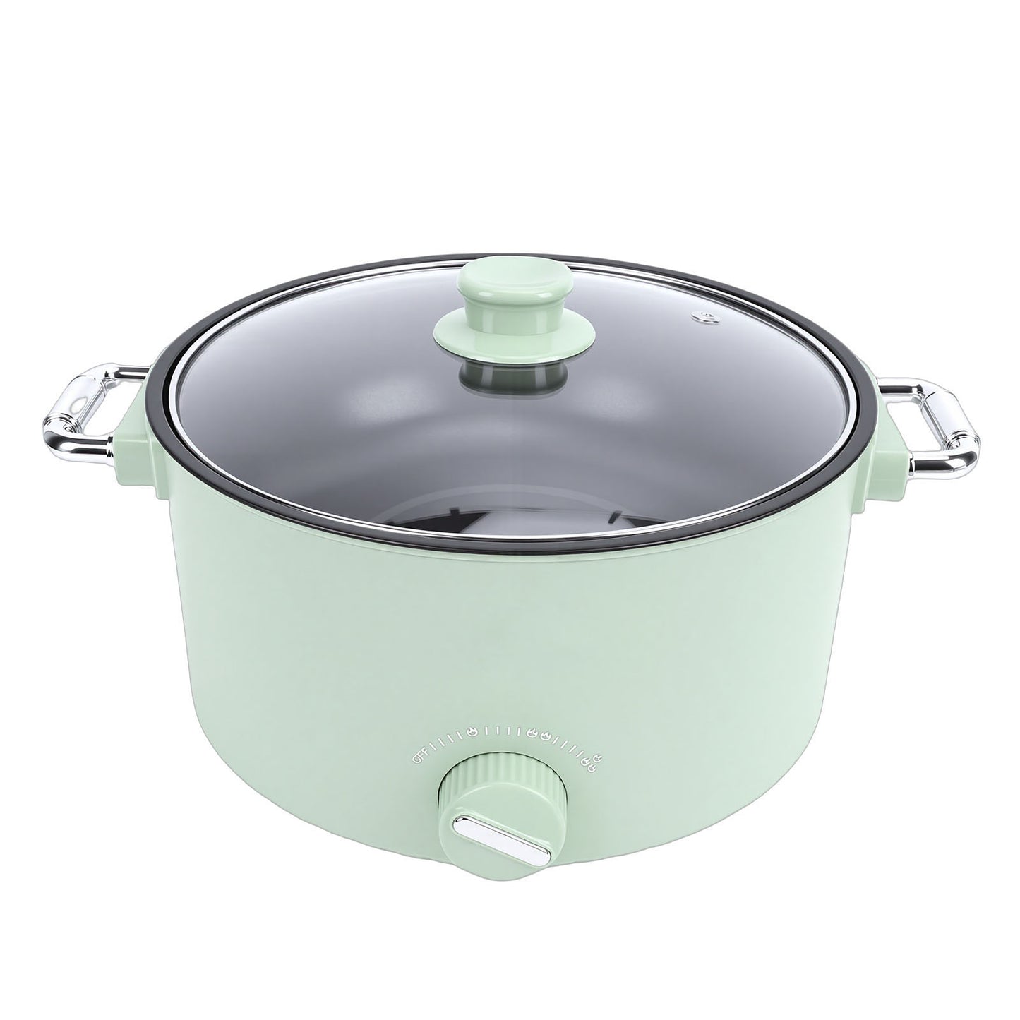 Electric Hot Pot 800W 3L Food Grade Nonstick Coating Multifunctional Electric Cooker With Steam Basket For Steak Rice Noodles Soup US Plug