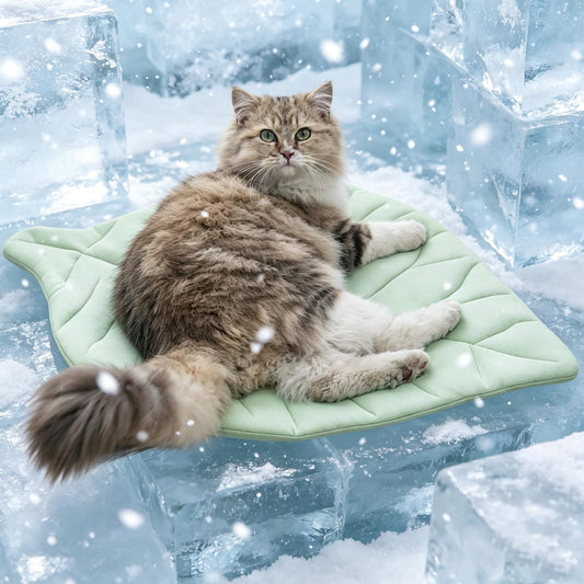Cat Cooling Mat Cat Leaf Bed Mat Comfortable Soft Fabric Breathable Cozy For All Seasons  Ideal For Cats Small Pets
