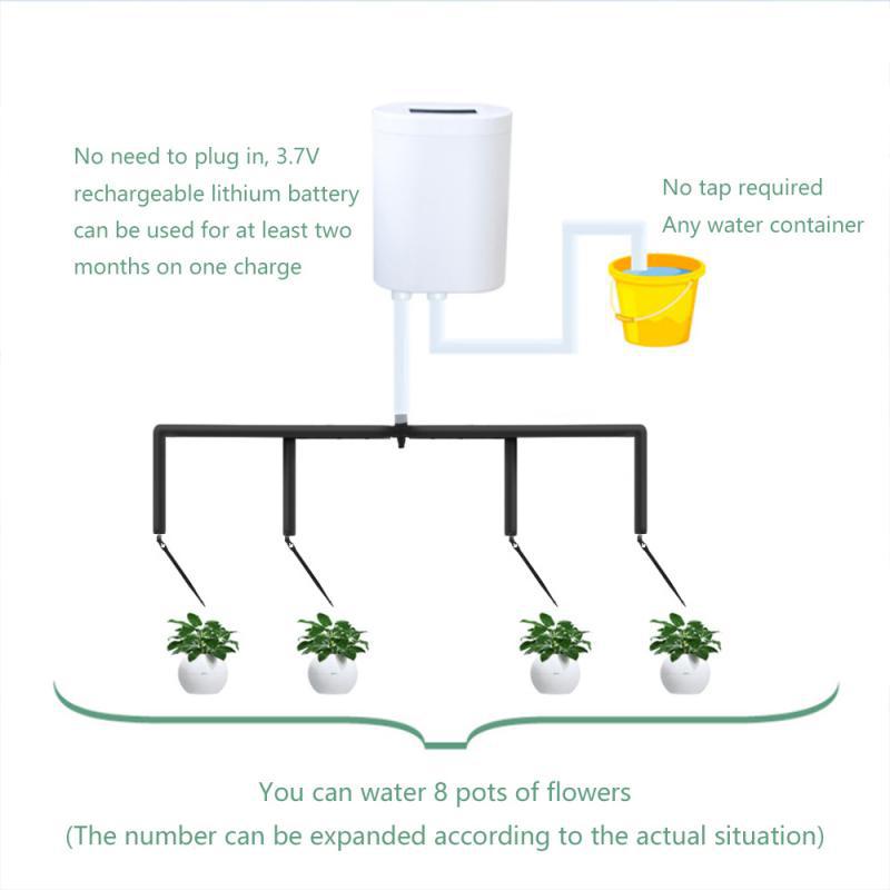 LCD Smart Charging Potted Plant Watering Device Office And Home Automatic Drip Irrigation System