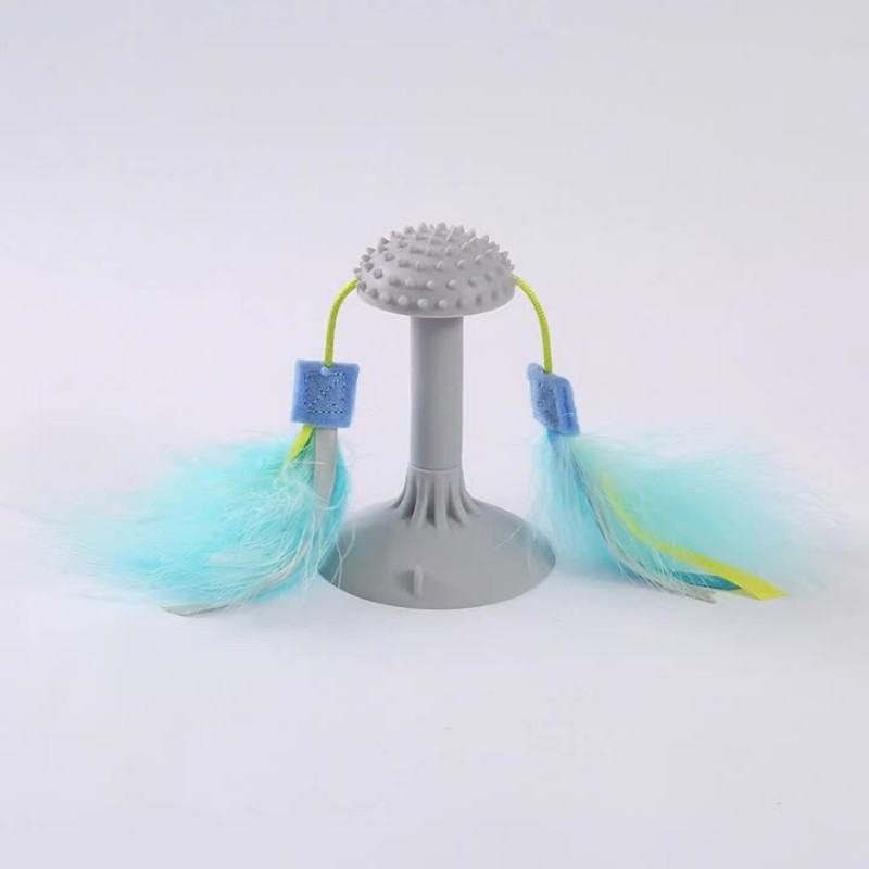 Pet Toys Relaxation Double Haired Prick Head Suction Cup Cat Toy Plastic Grinding Teeth Cat Toy Cat Toy Wand