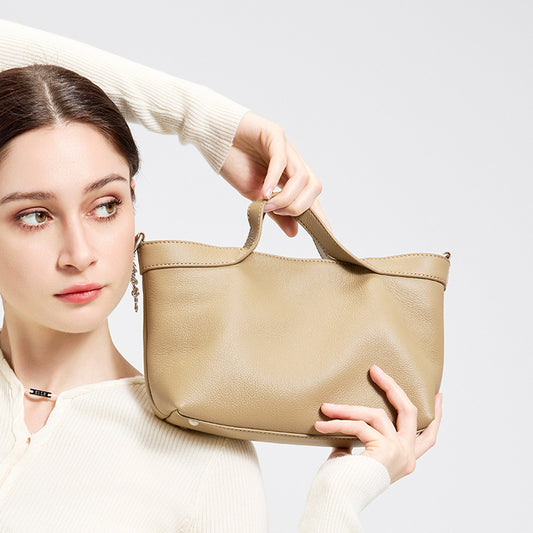 Korean-style Niche-design Handbag Cowhide Shoulder Bag
