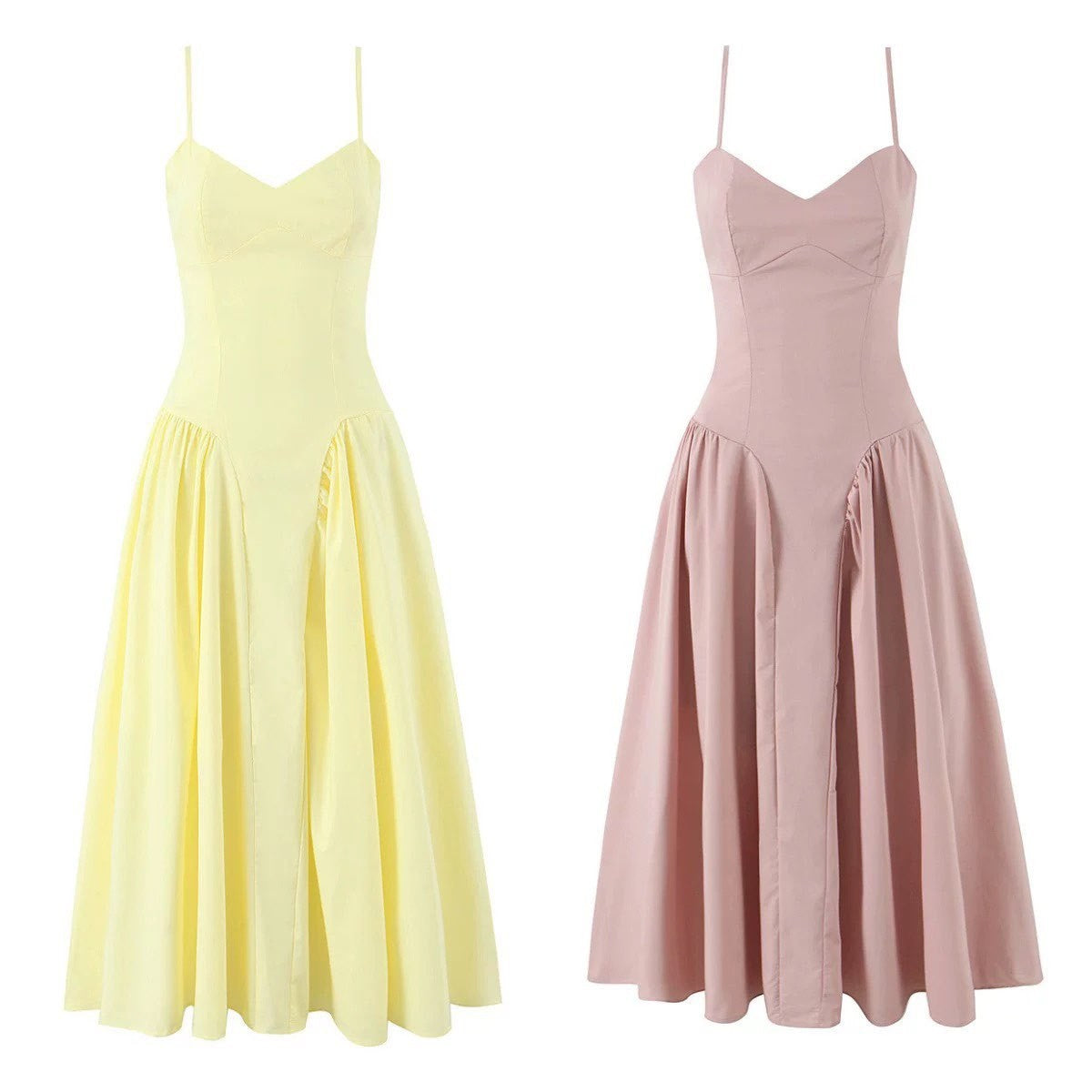 Body Hugging Pleated Strap Dress