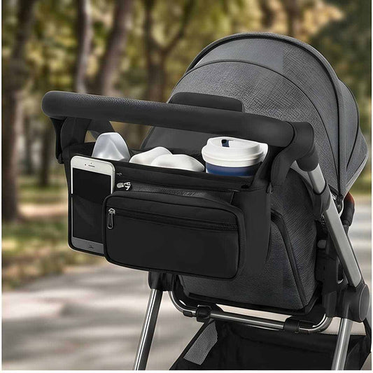 Black Stroller Organizer - Practical Storage Bag For Supplies And Accessories - Party Accessories Set