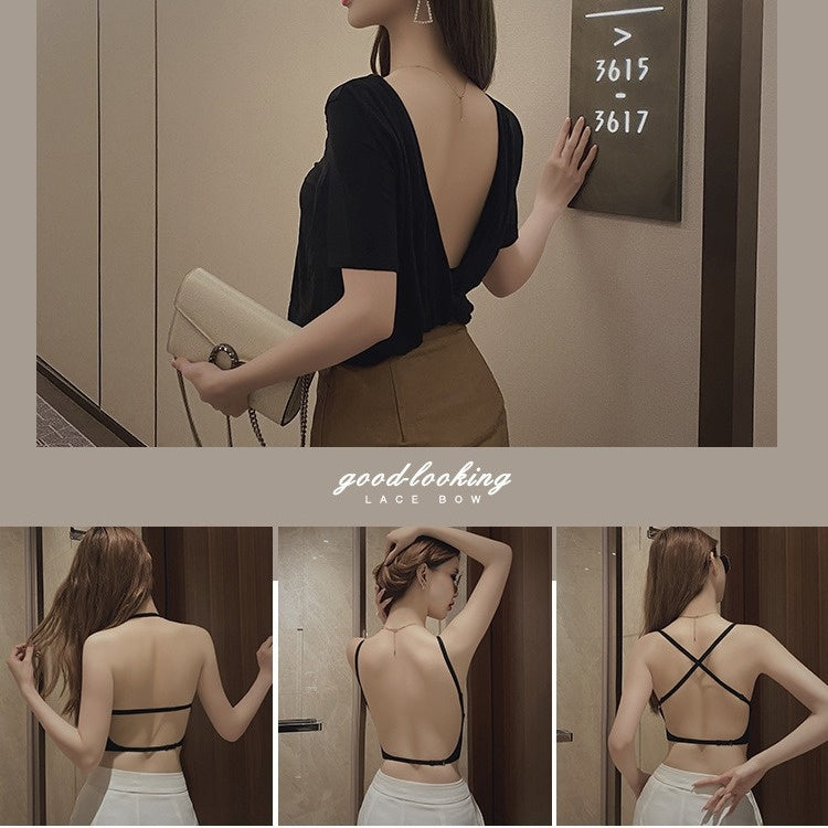 U-shaped Beauty Back Underwear Women's Small Chest Push-up Strap Chest Pad Backless Bra