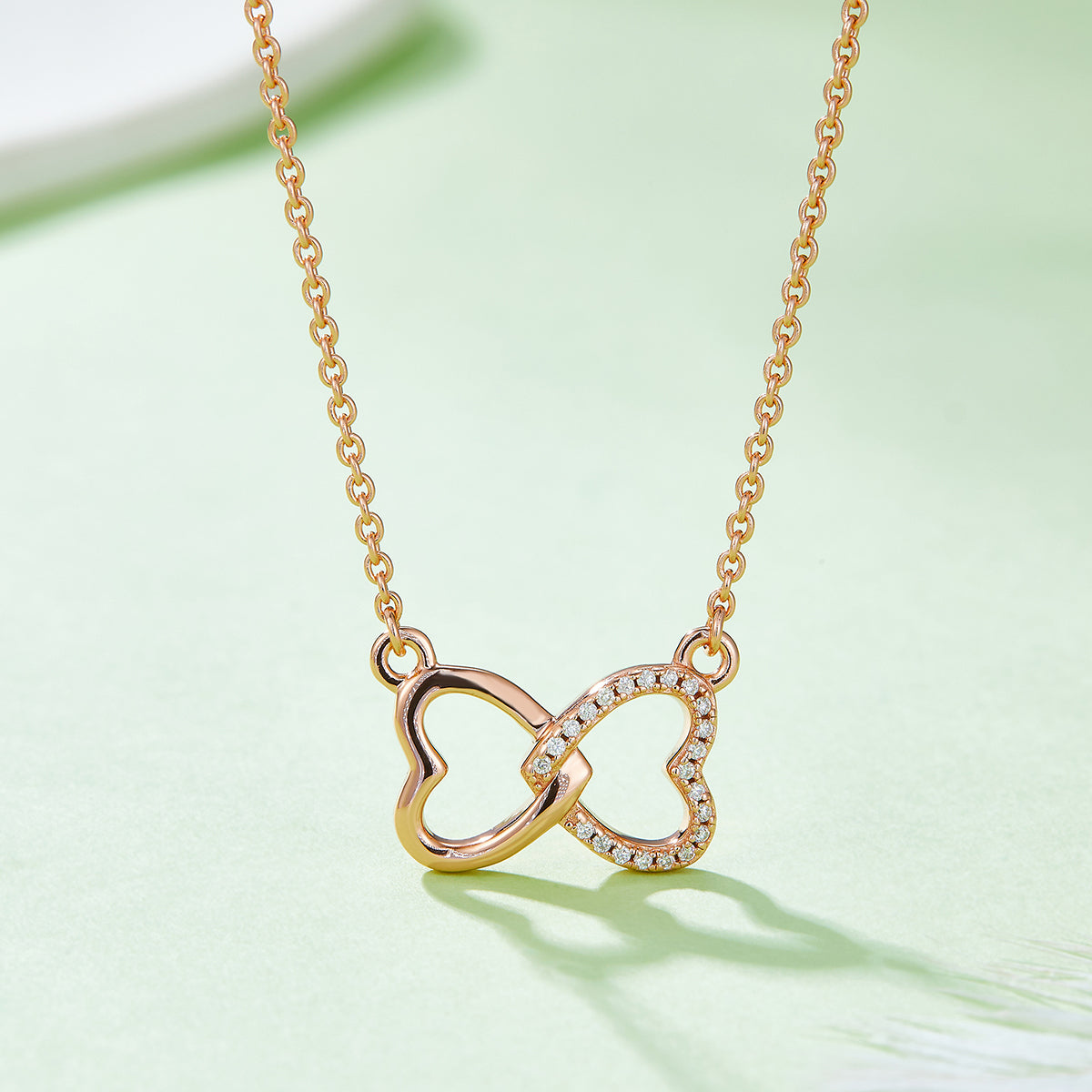3g S925 Sterling Silver Infinity Heart Necklace 45cm  22 Stone Moissanite Pendant With GRA, Platinum Plated Romantic Jewelry Gift Box For Women