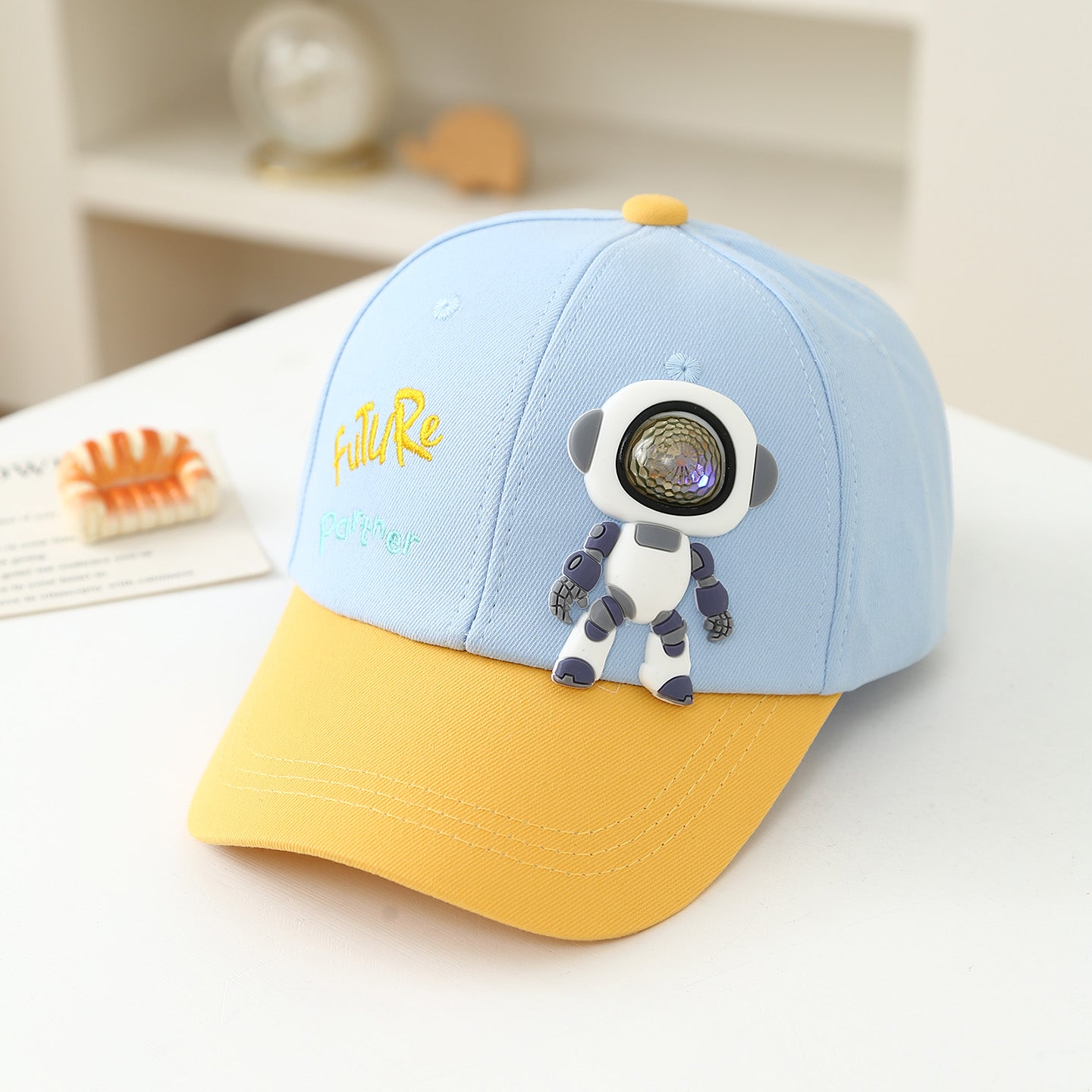 Summer Cute Cartoon Space Robot Baby Children's Hat For Outdoor Sun Protection And Daily Sunblock Baseball Cap