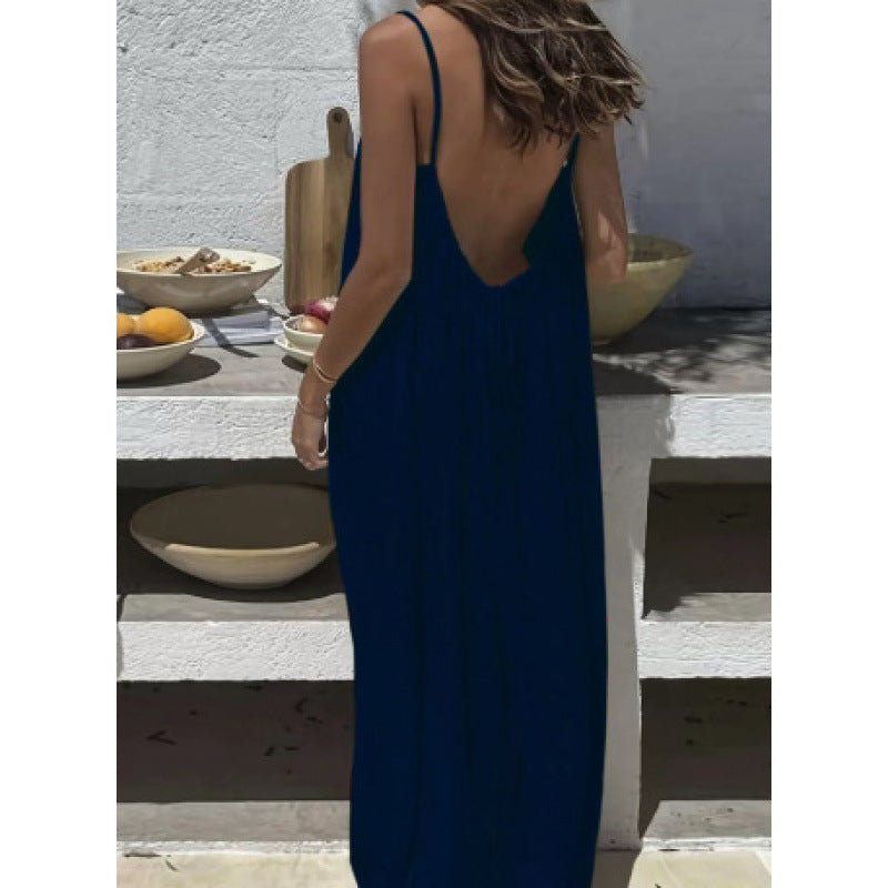 2026 Cross-Border New Model Womens Strapless Coat With Back Exposure Loose Fit, Home Wear Dress