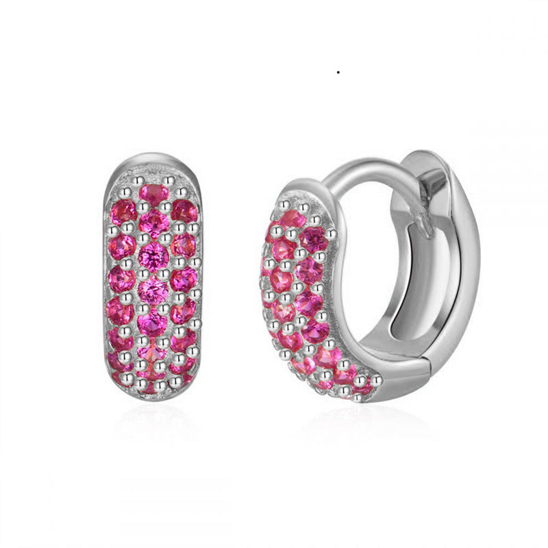 Color Zircon Ear Studs Popular Fashion Best-seller