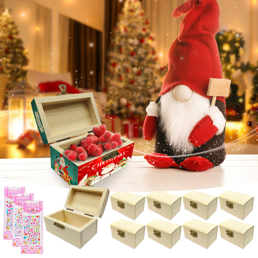 9*5.5*5.2 Cm Wooden Box For Painting With Diamond Stickers, Small Wooden Box With Lid For Crafts, Birthday, Ocean, Pirate Party, DIY, Card Boxes, Box Packs, Box Packs, Box Packs