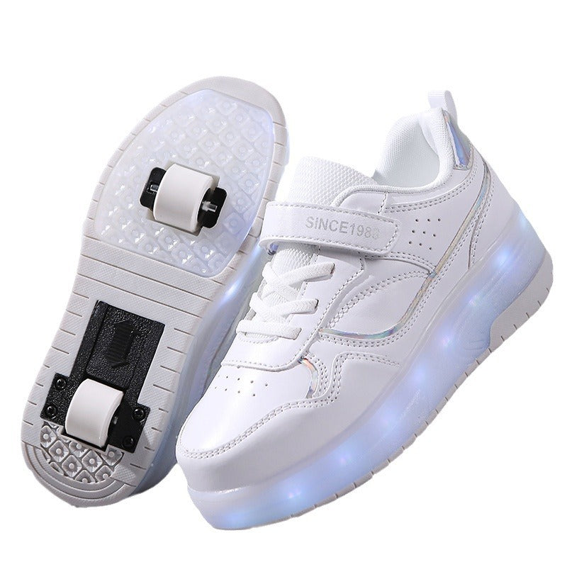 Boys And Girls Charging Flash Rollerskate