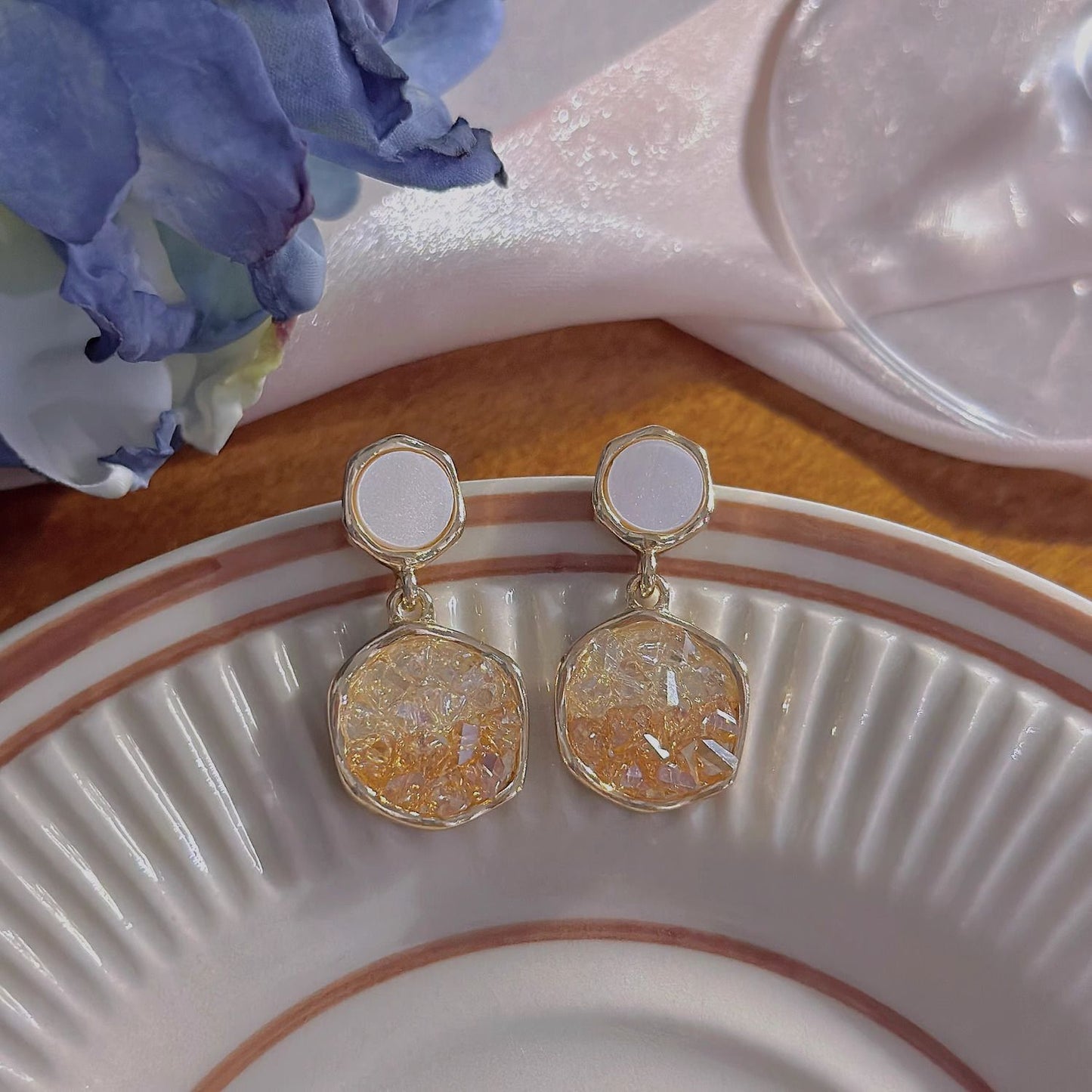 2026 New Bestselling Crystal Drop Earrings For Women, Niche Designer High-End Light Luxury Elegant Stud & Clip On Ear Jewelry