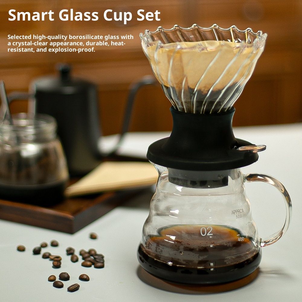 Glass Smart Cup Hand Drip Coffee Filter Set
