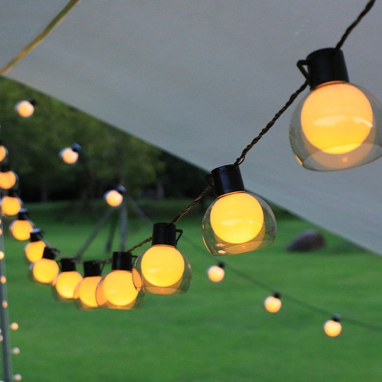Camping Atmosphere Layout, LED Lights And Large Tents, Outdoor Tent