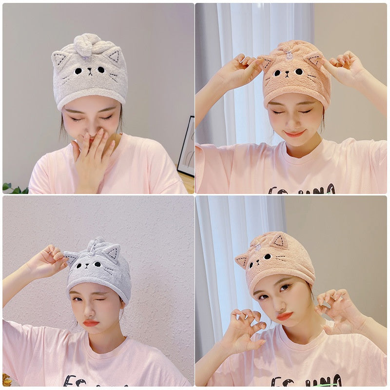 New Cute Cat Shaped Hair Drying Capsuper Absorbent And Quick Drying