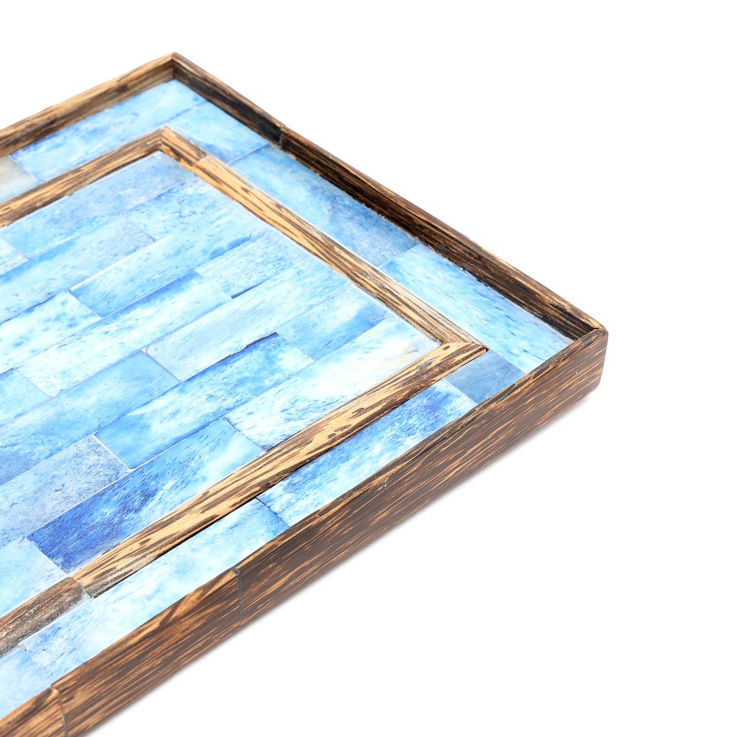 Ribaldi Handmade Bone Inlaid Wooden Tray Decor & Serving Tray - 12X7.25X0.8