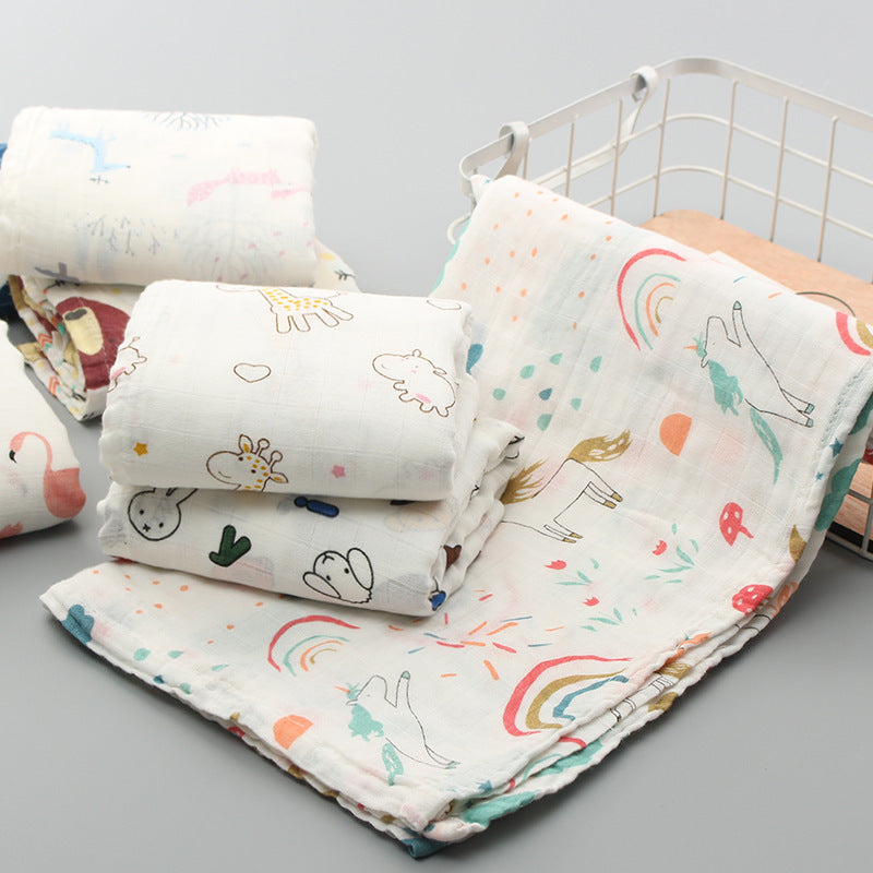 Double-layer Bamboo-cotton Baby Bath Towel Newborn Gauze